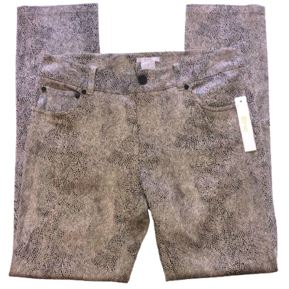 NWT Eric Designer Cheetah Print Leggings Beige Size 8